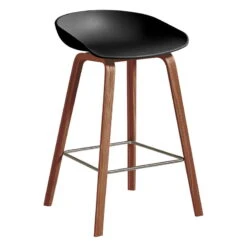 HAY About A Stool AAS32 Eco, 65 Cm, Lacquered Walnut - Black
