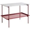 HAY Rebar Side Table, 75 X 44 Cm, Barn Red - Grey Marble