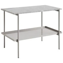 HAY Rebar Side Table, 75 X 44 Cm, Fossil Grey - Grey Marble