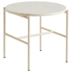 HAY Rebar Side Table, 45 Cm, Alabaster - Beige Marble