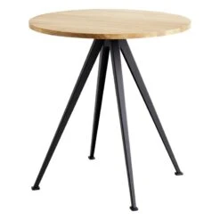 HAY Pyramid Café Table 21, 70 Cm, Black - Clear Lacquered Oak