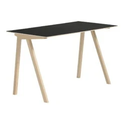 HAY CPH90 Desk, Lacquered Oak - Black Lino
