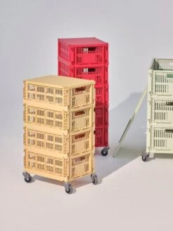 HAY Colour Crate, M, Recycled Plastic, Red -Hay HAY Colour Crate M golden yellow red HAY Colour Crate Lid M golden yellow red HAY Colour Crate Wheels