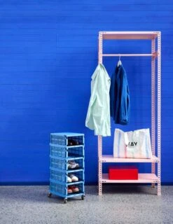 HAY Colour Crate, M, Recycled Plastic, Electric Blue 8 HAY Colour Crate, M, Recycled Plastic, Electric Blue -Hay HAY Wardrobe Unit pink Candy Stripe XL rainbow HAY Colour Crate M electric blue HAY Colour Crate Lid M electric blue HAY Colour Crate Wheels