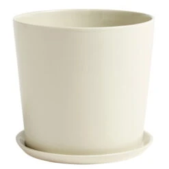 HAY Botanical Family Pot And Saucer, XL, Off White