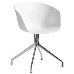 HAY About A Chair AAC20, Polished Aluminium - White