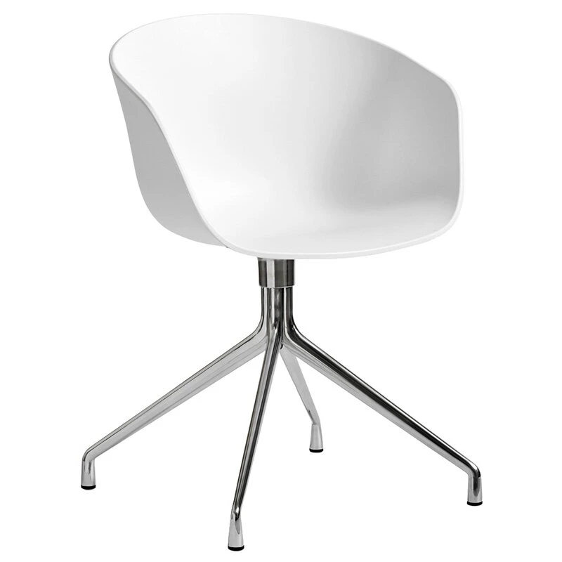 HAY About A Chair AAC20, Polished Aluminium - White 1 HAY About A Chair AAC20, Polished Aluminium - White