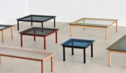 HAY Kofi Table 140 X 50 Cm, Lacquered Walnut - Reeded Glass -Hay Kofi family 01 3