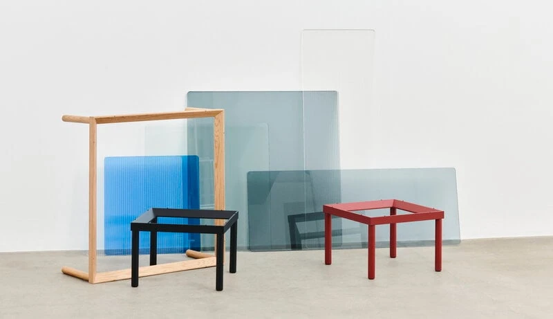 HAY Kofi Table 100 X 100 Cm, Lacquered Oak - Reeded Glass 3 HAY Kofi Table 100 X 100 Cm, Lacquered Oak - Reeded Glass - Image 3