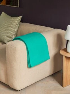 HAY Mono Blanket, 130 X 180 Cm, Aqua Green 7 HAY Mono Blanket, 130 X 180 Cm, Aqua Green -Hay Mags Soft 2 seater comb 1 Flamiber Sand J7 Ribbon Cushion yellow Mono Blanket aqua green