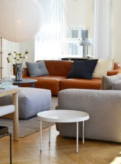 HAY Tulou Coffee Table 55 Cm, Off White 9 HAY Tulou Coffee Table 55 Cm, Off White -Hay Mags Soft Low Armrest Silk SIL0250 Mags Soft Low Armrest Linara 443 Mags Soft Ottoman Linara 443 Rice Paper Shade Tree Trunk white Tulou Coffee Table white