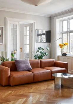 HAY Fifty-Fifty Floor Lamp, Ash Grey -Hay Mags Soft Low silk cognac2C light grey stitches Slit Table XL mirror Fifty Fifty Floor Lamp ash grey 1