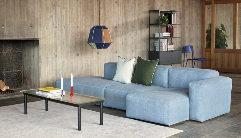 HAY Kofi Table 140 X 50 Cm, Black Lacquered Oak - Reeded Glass 3 HAY Kofi Table 140 X 50 Cm, Black Lacquered Oak - Reeded Glass - Image 3