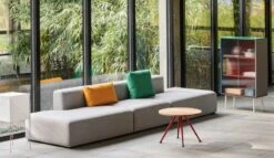 HAY Paper Cube Floor Lamp, White -Hay Mags modules 1963 9302 9301 Remix 123 Mags 10 Cushion Vidar 456 Mags 9 Cushion Vidar 932 Pyramid Coffee Table 51 oak top tomato red frame