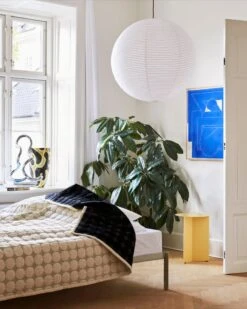 HAY Slit Table, 35 Cm, High, Light Yellow 11 HAY Slit Table, 35 Cm, High, Light Yellow -Hay Mega Dot black and cream Slit Table light yellow Rice Paper Shade