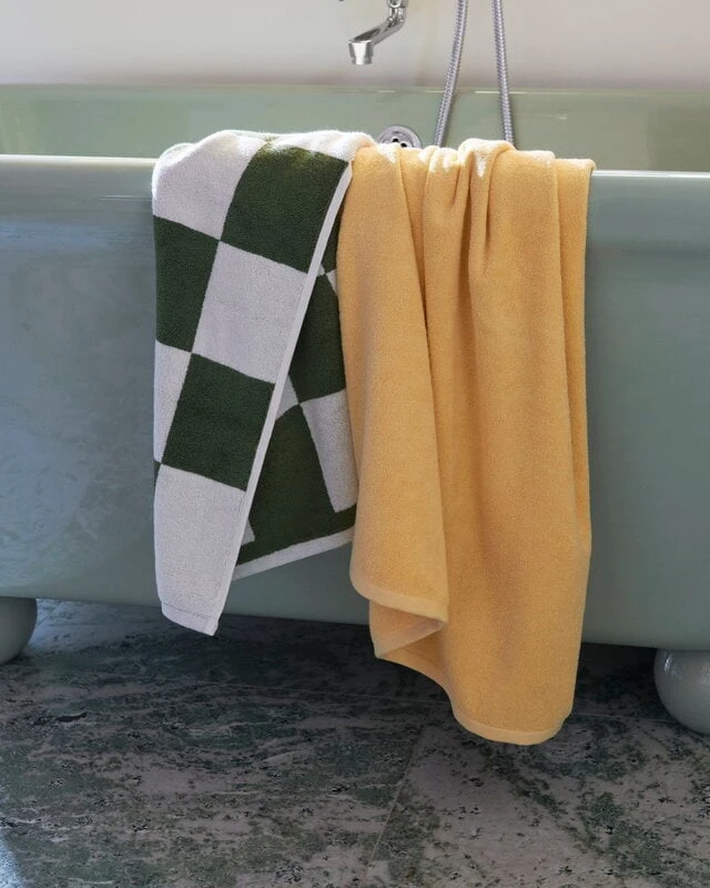HAY Mono Bath Towel, Yellow 4 HAY Mono Bath Towel, Yellow - Image 4