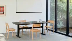 HAY Factor Linear Pendant, Directional 1500, Soft Black 10 HAY Factor Linear Pendant, Directional 1500, Soft Black -Hay Pastis Armchair and Side Chair wb lacquer oak Passerelle Table ink black Factor Linear soft black