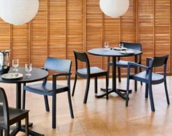 HAY Pastis Chair, Steel Blue -Hay Pastis Armchair steel blue wb lacquer ash Pastis Chair black wb lacquer ash Pastis Table black wb lacquer ash