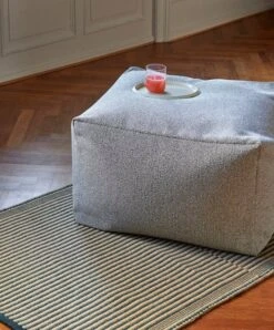 HAY Pouf, Grey Sprinkle 8 HAY Pouf, Grey Sprinkle -Hay Pouf grey sprinkle Tapis black and green