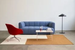 HAY Pao Steel Floor Lamp, Soft Black -Hay Quilton 2 Seater Osumi 30 AAL 81 Nico 017 polished alu base Rebar Coffee Table beige marble tabletop alabaster powder coated steel frame Pao Steel Floor Lamp soft blackrole 1