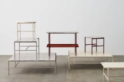 HAY Rebar Side Table, 75 X 44 Cm, Fossil Grey - Grey Marble -Hay Rebar Coffee Table family