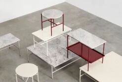 HAY Rebar Coffee Table, 80 X 49 Cm, Fossil Grey - Grey Marble -Hay Rebar Coffee Table family 02