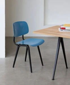 HAY Revolt Chair, Black - Azure Blue -Hay Revolt azure seat and back black powder coated steel