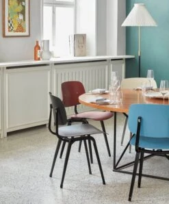 HAY Revolt Chair, Black -Hay Revolt black seat and back black steel base Revolt plum red seat and back black steel base