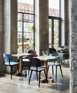 HAY Revolt Chair, Black - Azure Blue -Hay Revolt petrol green seat and back black steel base Revolt azure seat and back black steel base