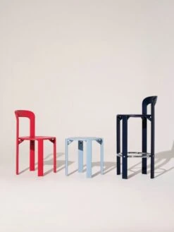 HAY Rey Stool, Slate Blue 11 HAY Rey Stool, Slate Blue -Hay Rey Chair scarlet red wb lacquer beech Rey Stool slate blue wb lacquer beech Rey Barstool deep blue wb lacquer beech