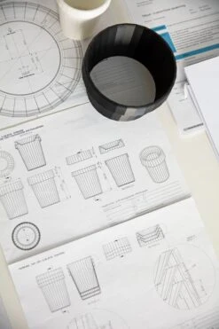 HAY Shade Bin, Black -Hay Shade Bin black Shade Bin off white