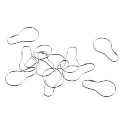 Hay 24 HAY Check Shower Curtain Ring Set, 12 Pcs, Chrome