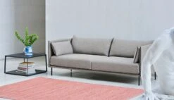 HAY Silhouette Sofa 3-seater, Ruskin 33/Sense Black - Black Steel 5 HAY Silhouette Sofa 3-seater, Ruskin 33/Sense Black - Black Steel -Hay Silhouette 3 seater low Ruskin 33 Moire Kelim coral Eiffel Coffee Table Square