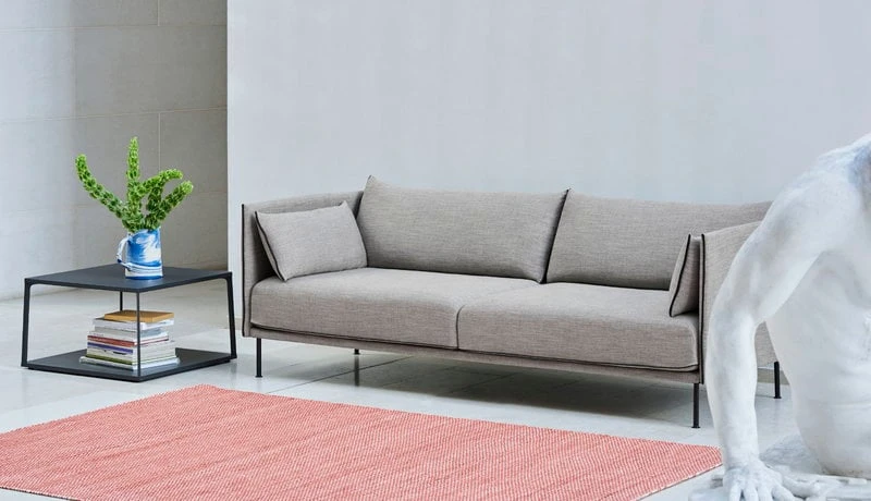 HAY Silhouette Sofa 3-seater, Ruskin 33/Sense Black - Black Steel 3 HAY Silhouette Sofa 3-seater, Ruskin 33/Sense Black - Black Steel - Image 3