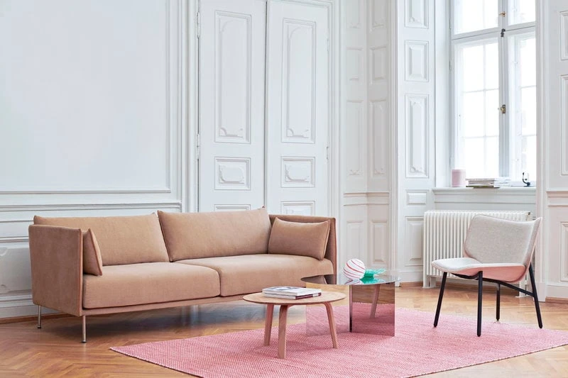 HAY Silhouette Sofa 3-seater, Linara 142/Sense Cognac - Chrome 4 HAY Silhouette Sofa 3-seater, Linara 142/Sense Cognac - Chrome - Image 4