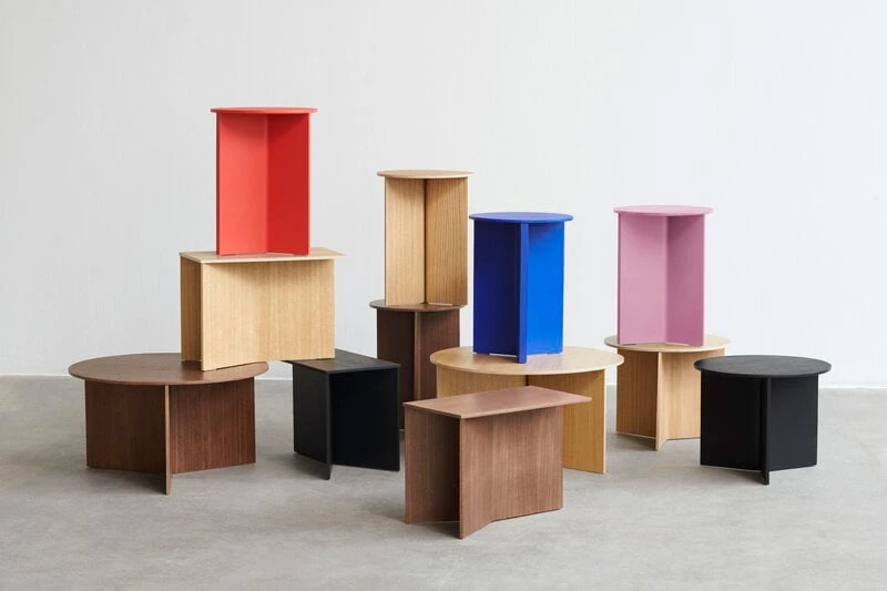 HAY Slit Wood Table, 35 Cm, High, Candy Red 3 HAY Slit Wood Table, 35 Cm, High, Candy Red - Image 3