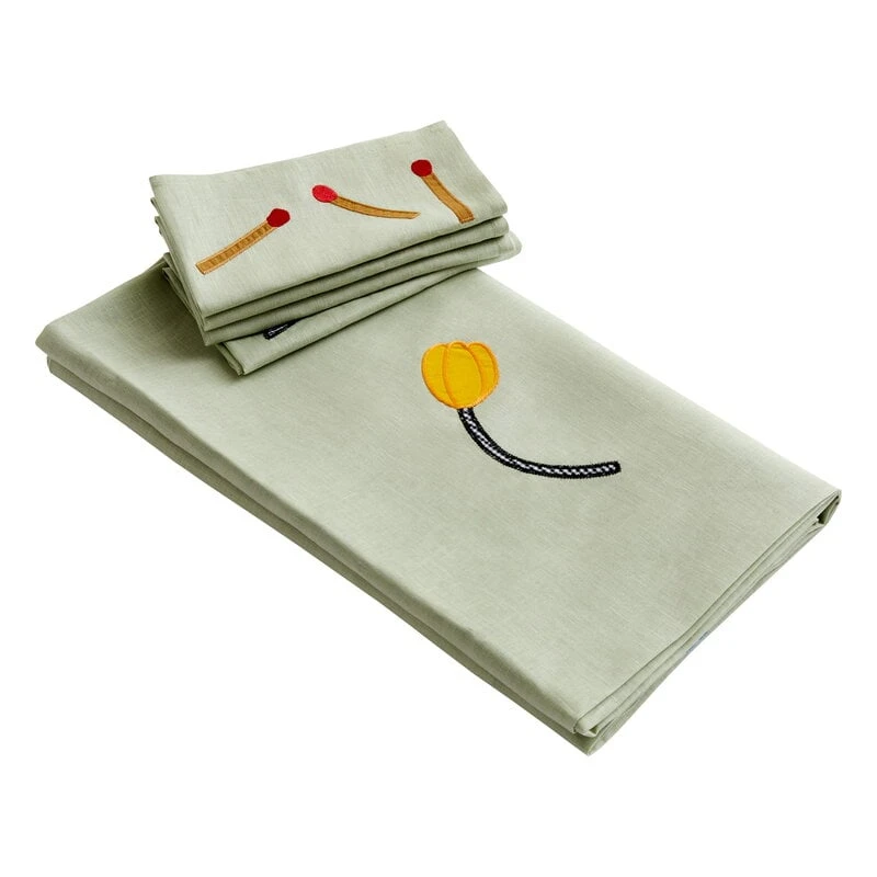 HAY Sobremesa Tablecloth, 140 X 300 Cm, Green 2 HAY Sobremesa Tablecloth, 140 X 300 Cm, Green - Image 2