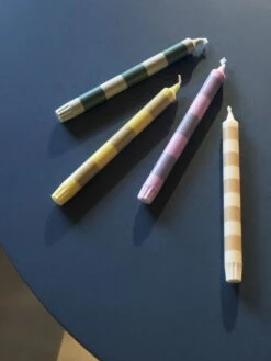 HAY Stripe Candle, Yellow - White -Hay Stripe Candle douce