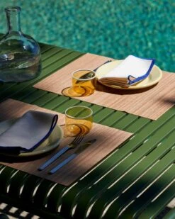 HAY Outline Napkins, Set Of 4, Cream 9 HAY Outline Napkins, Set Of 4, Cream -Hay Tint Glass Set of 2 light yellow with white rim Outline Napkins Set of 4 cream