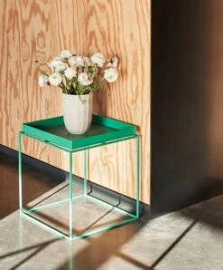 HAY Tray Table Medium Square, Peppermint 10 HAY Tray Table Medium Square, Peppermint -Hay Tray Table M peppermint green Paper Porcelain Vase L
