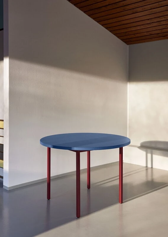 HAY Two-Colour Table, 105 Cm, Maroon Red - Blue 5 HAY Two-Colour Table, 105 Cm, Maroon Red - Blue - Image 5