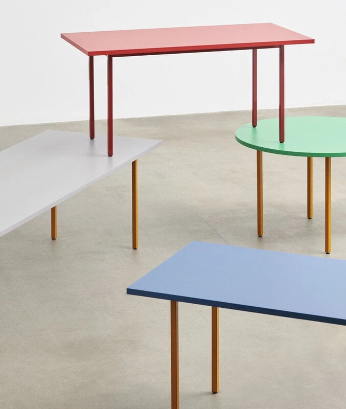 HAY Two-Colour Table, 105 Cm, Ochre - Green Mint 3 HAY Two-Colour Table, 105 Cm, Ochre - Green Mint - Image 3