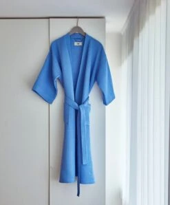 HAY Waffle Bathrobe, One Size, Sky Blue -Hay Waffle Bathrobe sky blue 01