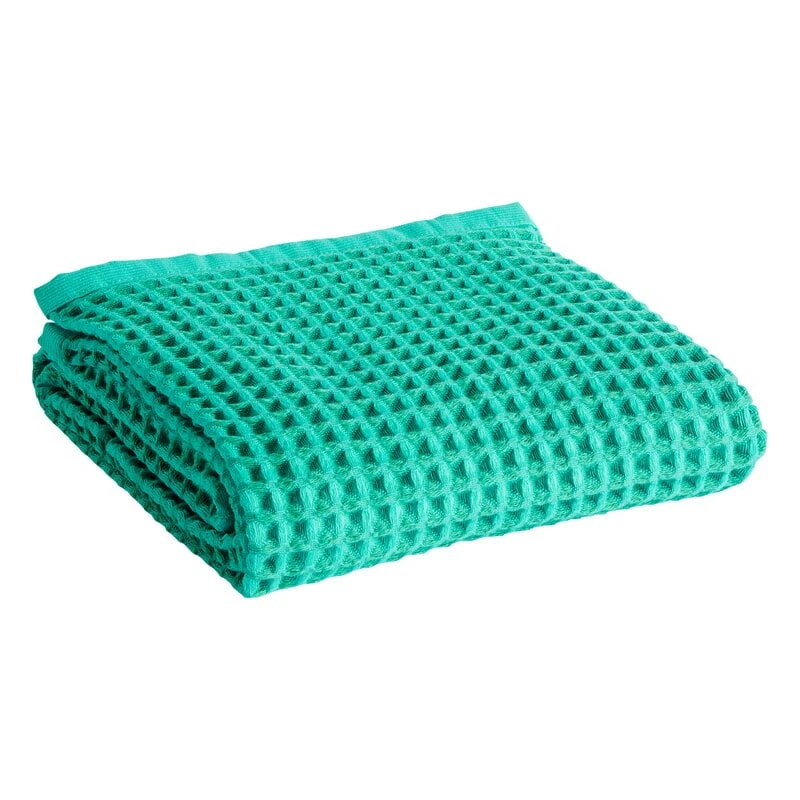 HAY Waffle Bath Towel, Emerald Green 1 HAY Waffle Bath Towel, Emerald Green