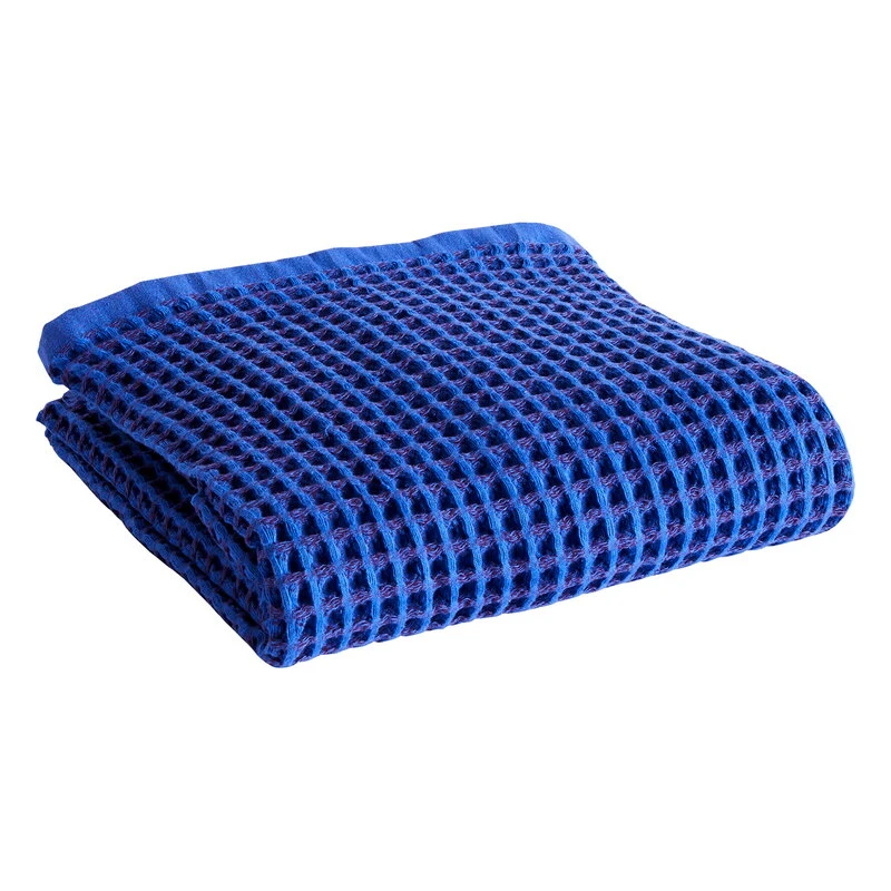 HAY Waffle Bath Towel, Vibrant Blue 1 HAY Waffle Bath Towel, Vibrant Blue