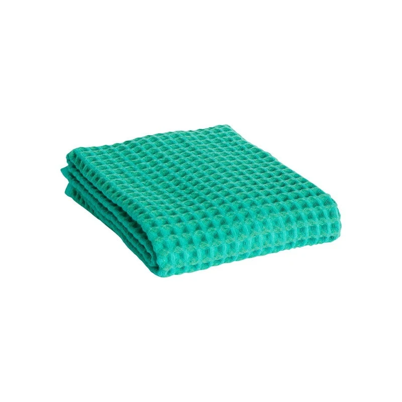 HAY Waffle Hand Towel, Emerald Green 1 HAY Waffle Hand Towel, Emerald Green